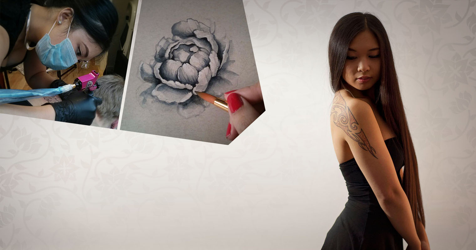 Photos of Naomi Hoang, the artist behind NAOHOA Luxury Bespoke Tattoos