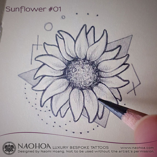 Georganic sunflower design by Naomi Hoang.